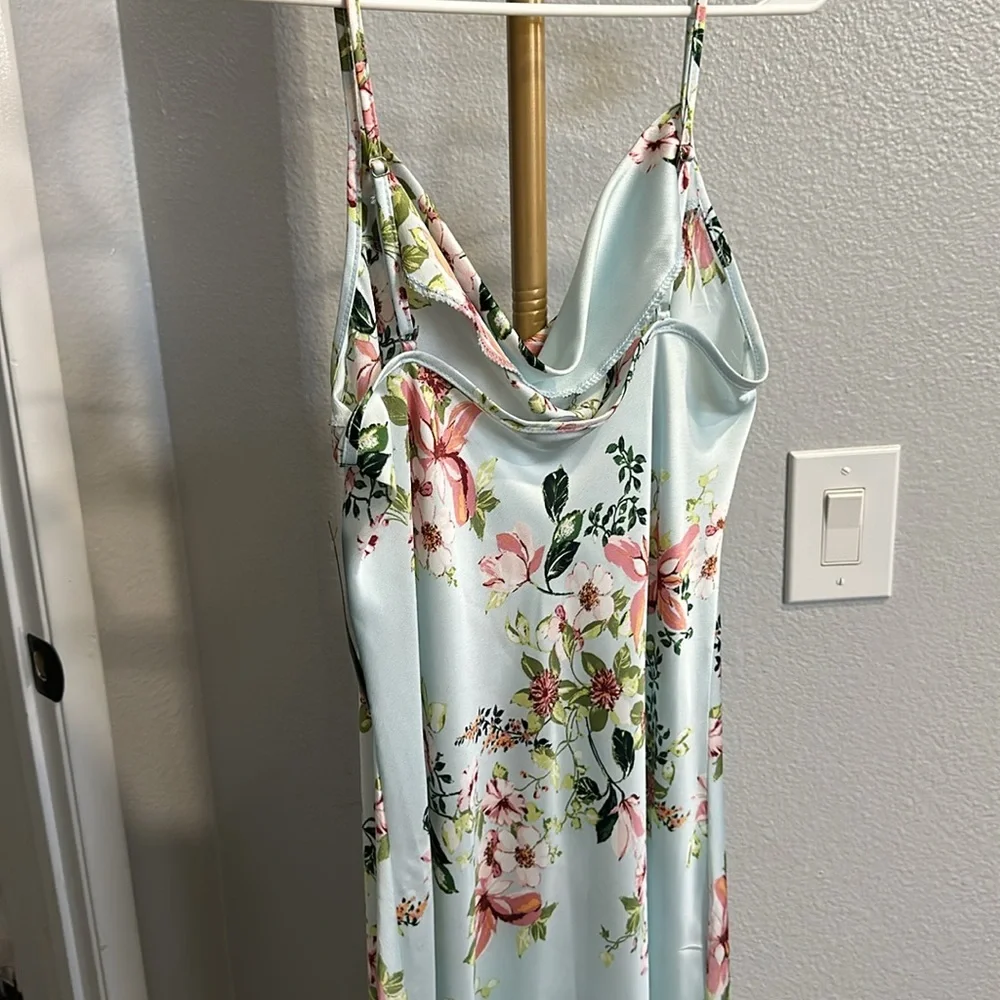 Bebe slip dress. Size M. NWT! Has a very light blue tint to it. Midi dress. - Picture 5 of 8